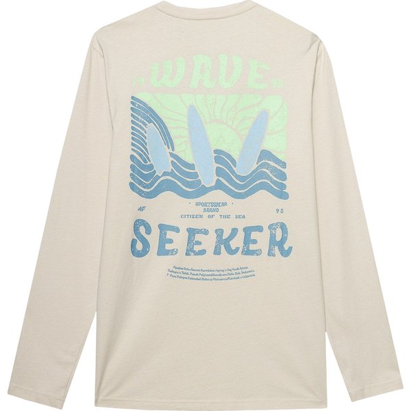 Longsleeve męski 4FWSS24TLONM246 4F - beż
