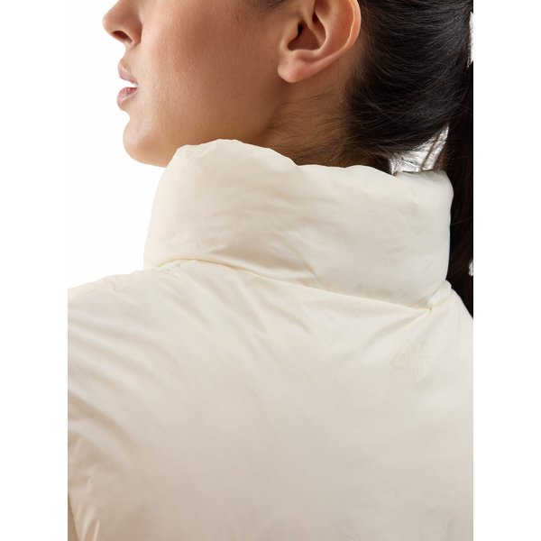 Kamizelka puchowa damska 4FWSS24TVJAF113 4F - kremowy