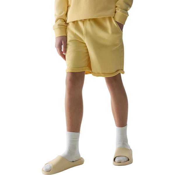 Spodenki chłopięce 4FJWSS24TSHOM279 4F - jasny żółty