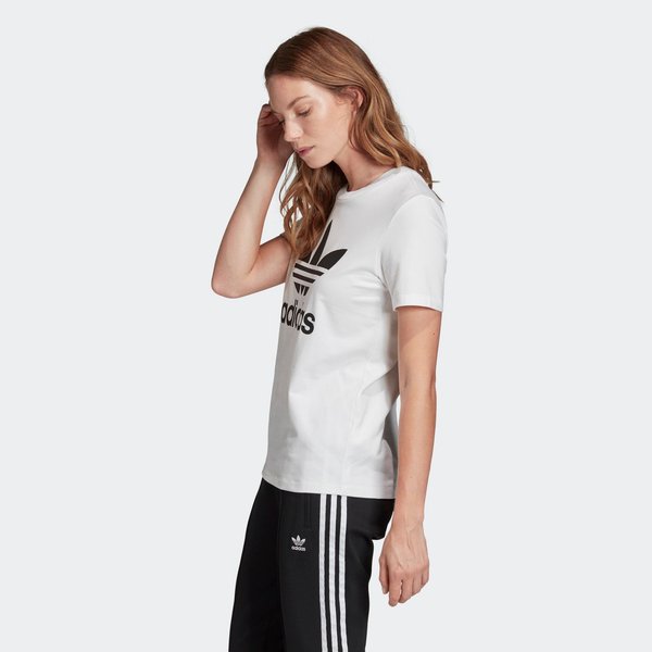 Koszulka damska Trefoil Adidas Originals - white/black