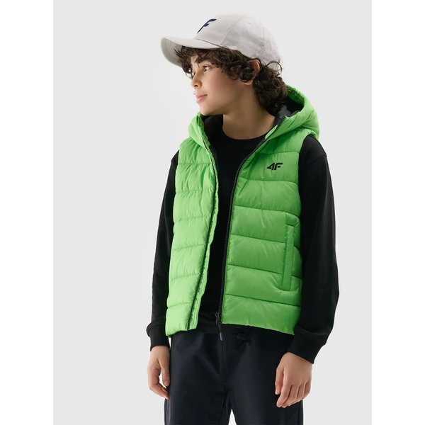 Kamizelka puchowa chłopięca TVJAM169 4F - soczysta zieleń