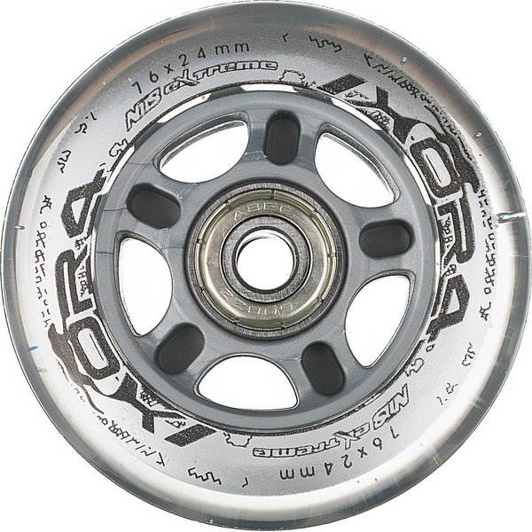 Zestaw: kółka do rolek PU 76x24mm 82A + łożyska ABEC7 Nils