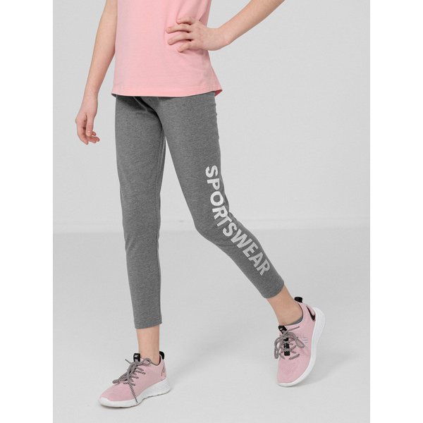Legginsy dziewczęce HJL22 JLEG002 4F - szare