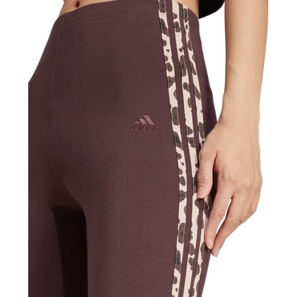 Legginsy damskie Essentials 3-Stripes Animal Print Adidas - Shadow Brown/Multicolor