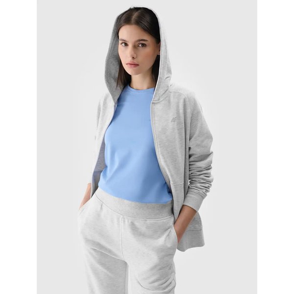 Bluza damska TSWSF1763 4F - chłodny jasny szary melanż
