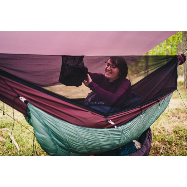 Hamak dwuosobowy z moskitierą Draka 330x145cm Lesovik - Burgundy Ron