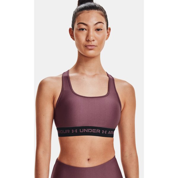 Biustonosz sportowy damski Crossback Mid Bra Under Armour - plum