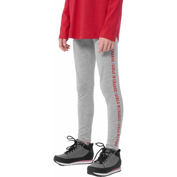 Legginsy dziewczęce HJZ22 JLEG003 4F - szare
