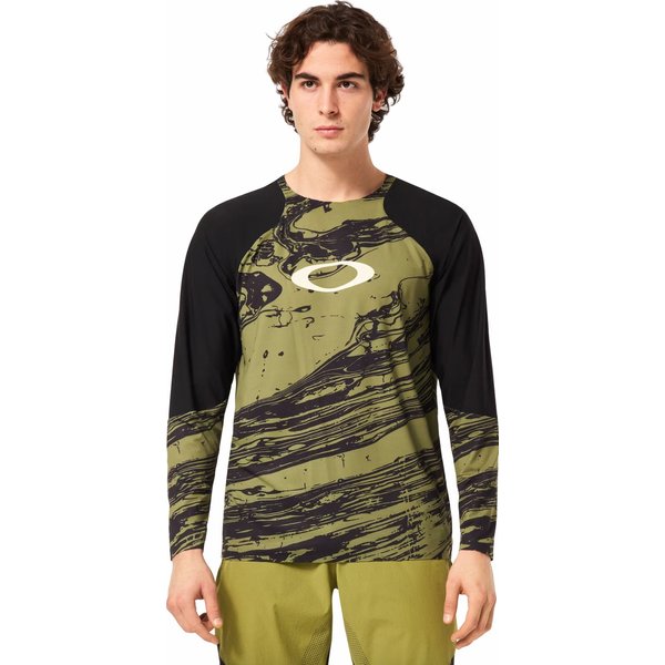 Longsleeve rowerowy męski Seeker Airline LS Oakley - Duality Swirl Green/Black