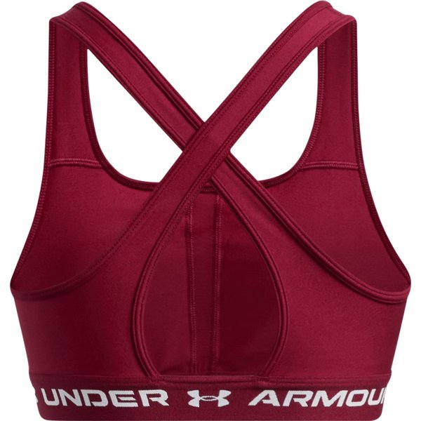 Biustonosz sportowy damski Crossback Mid Bra Under Armour - Cardinal/White