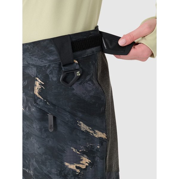 Spodnie snowboardowe damskie TFTRF701 4F - multikolor allover