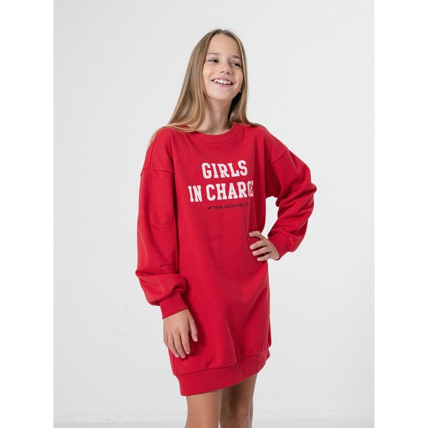 Sukienka dziewczęca HJZ22 JSUDD001 4F - czerwona