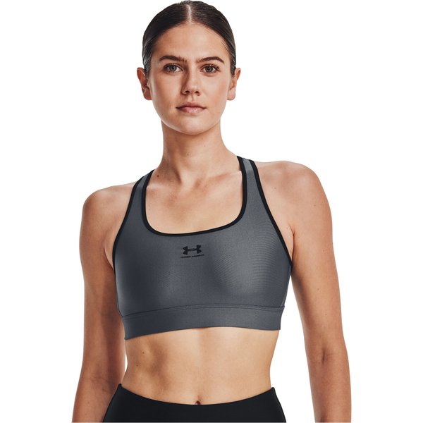 Biustonosz sportowy damski Authentics Mid Padless Under Armour - szary