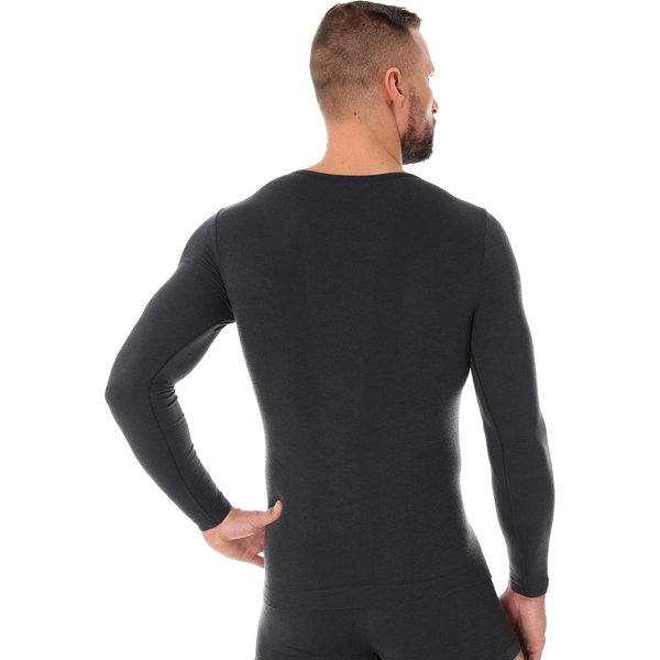 Longsleeve termoaktywny męski Comfort Wool Brubeck - grafitowy