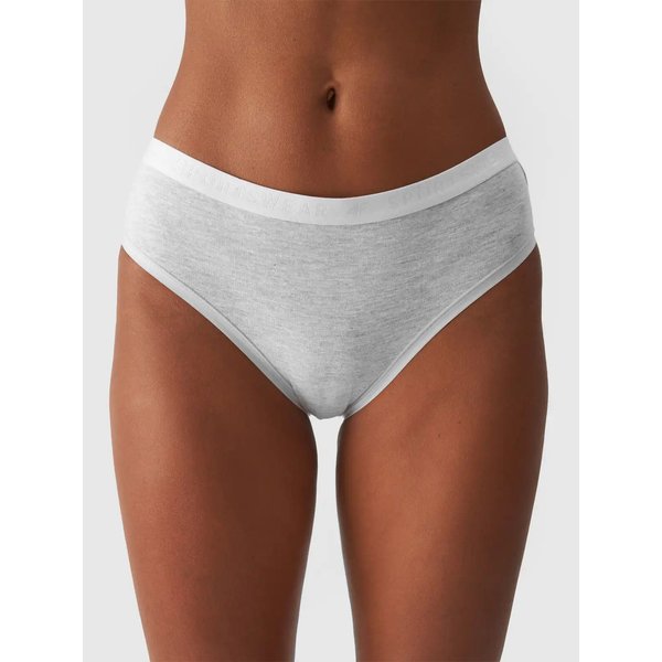 Majtki damskie 4FWMM00UPTSF025 2 pary 4F - chłodny jasny szary melanż