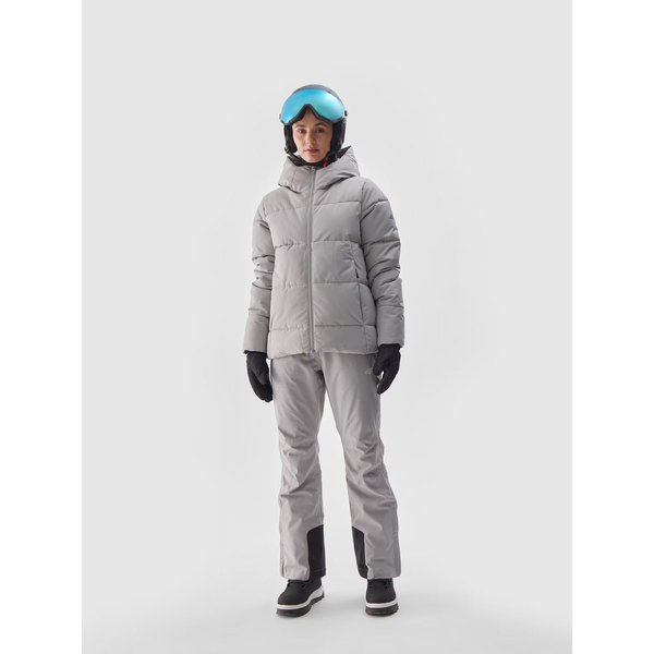 Kurtka narciarska damska TTJAF573 4F - chłodny jasny szary