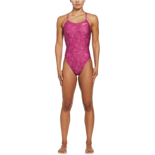 Strój kąpielowy damski Cutout One Piece Nike Swim - Hot Fuchsia