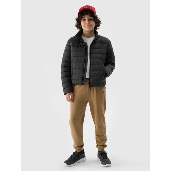 Kurtka puchowa chłopięca TDJAM520 4F - głęboka czerń