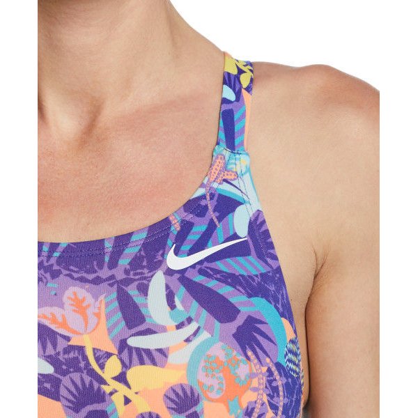 Strój kąpielowy damski Multiple Print Nike Swim - purple/blue