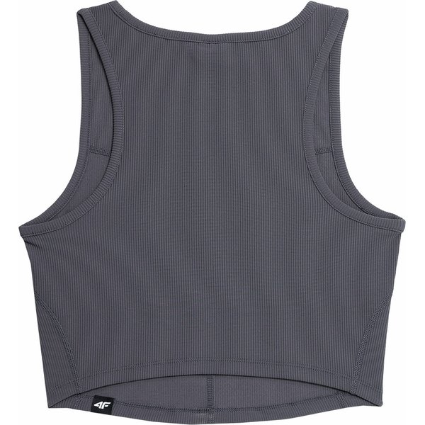 Bezrękawnik, crop-top damski 4FSS23TTSHF330 4F - antracytowy