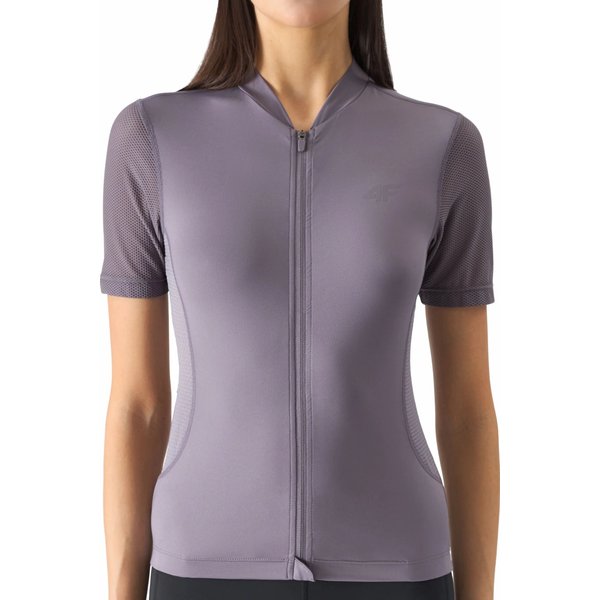 Koszulka rowerowa damska 4FSS24TFTSF490 4F - ciemny fiolet