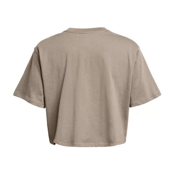 Koszulka damska Campus Boxy Crop Under Armour - brązowa