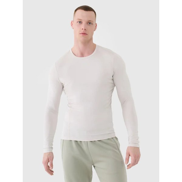 Longsleeve męski TFLOM372 4F - kremowy
