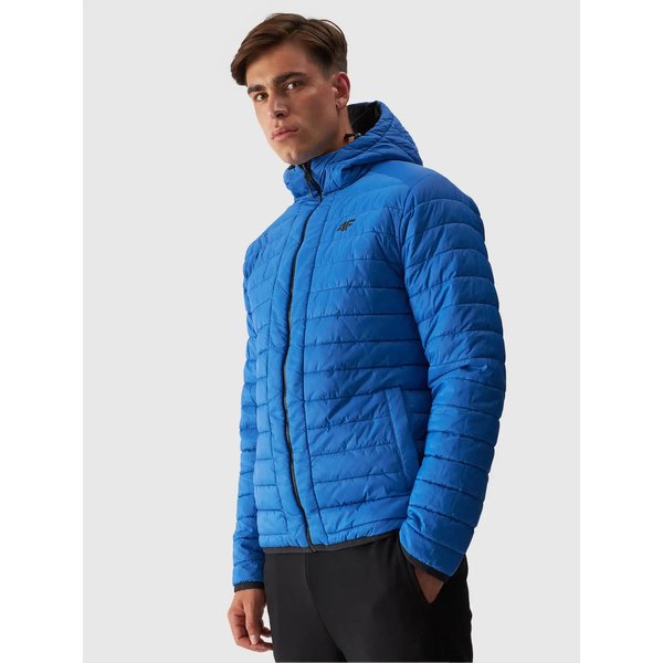 Kurtka puchowa dwustronna męska TDJAM486 4F - głęboka czerń