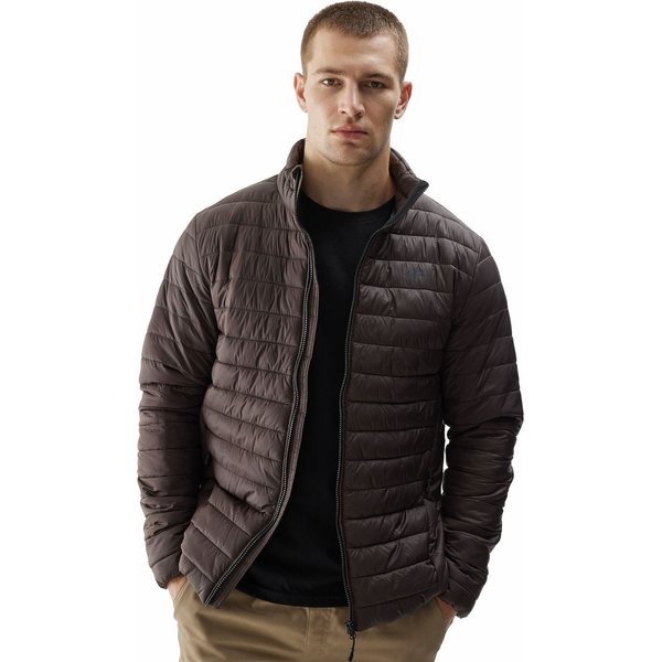 Kurtka puchowa męska 4FAW23TDJAM239 4F - ciemny brązowy