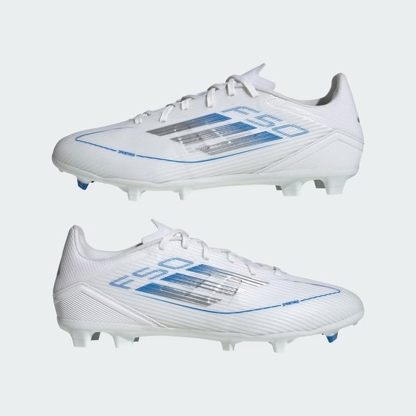 Buty piłkarskie, korki F50 League FG/MG Adidas - Cloud White/Silver Metallic/Cloud White
