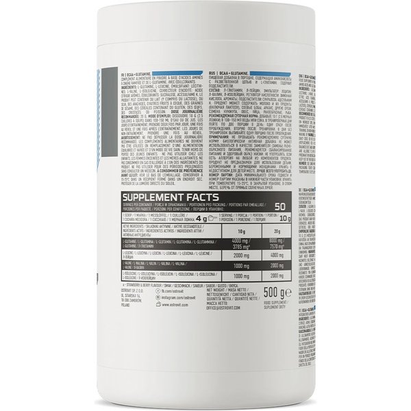 BCAA + L-Glutamine 500g OstroVit - pomarańcza