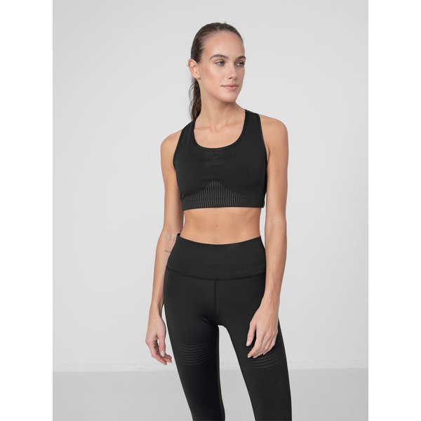 Biustonosz sportowy damski H4Z22 STAD011 4F - czarny