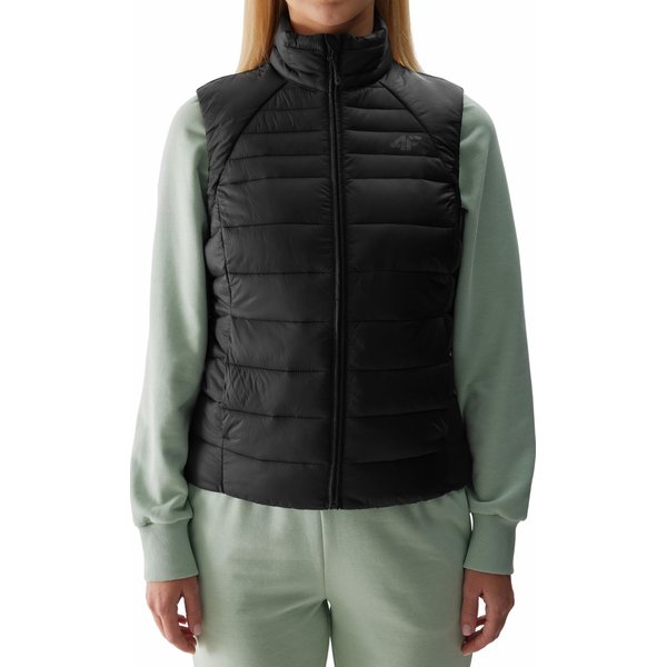 Kamizelka puchowa damska 4FWSS24TVJAF111 4F - głęboka czerń