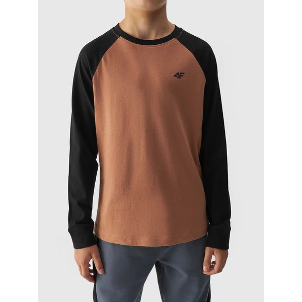 Longsleeve chłopięcy TLONM293 4F - pudrowy koral