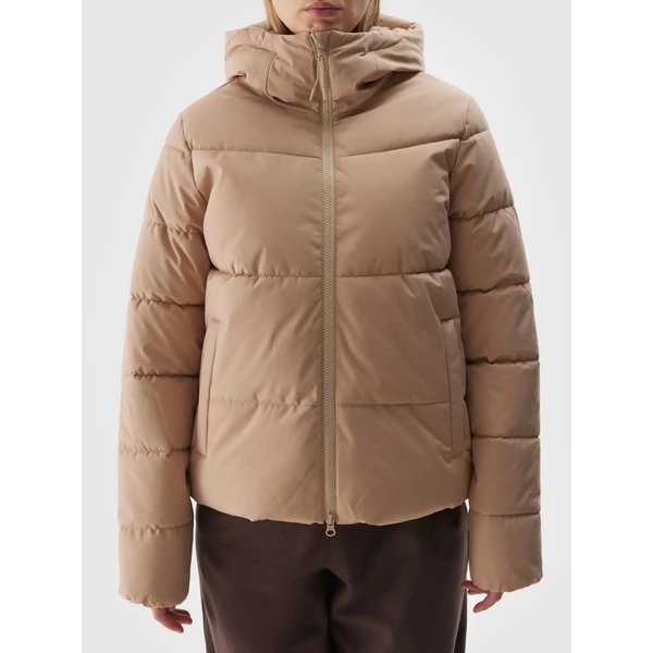 Kurtka puchowa damska TDJAF473 4F - beż