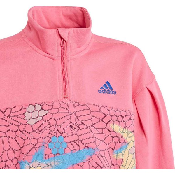 Bluza juniorska Power Fleece Loose Half-Zip Adidas - różowa