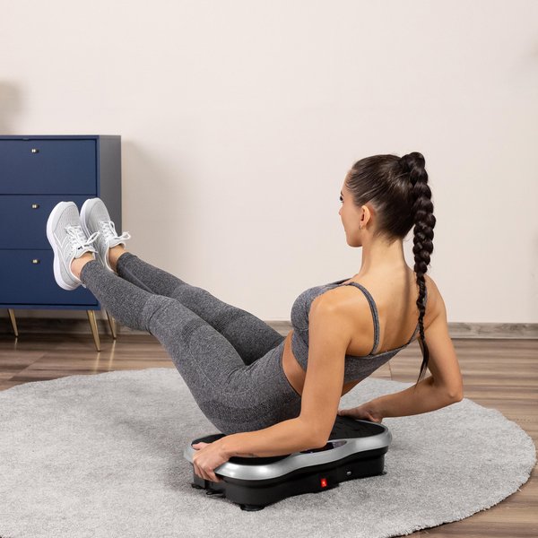 Platforma wibracyjna z pilotem Gymtek - srebrna