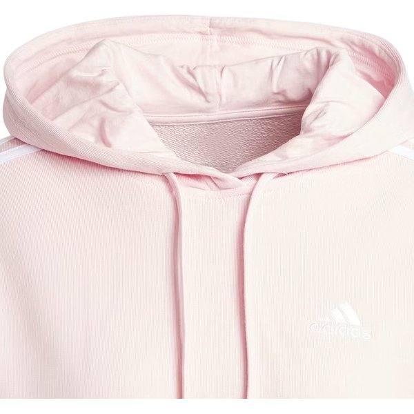Bluza damska Essentials 3-Stripes French Terry Crop Hoodie Adidas - Sandy Pink