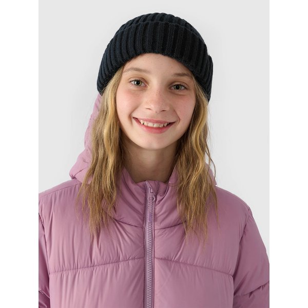 Płaszcz puchowy dziewczęcy TDJAF455 4F - różowy