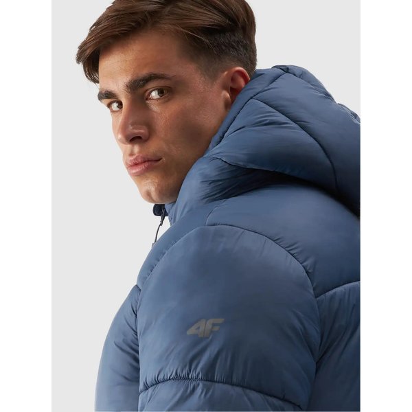 Kurtka puchowa męska TDJAM480 4F - denim