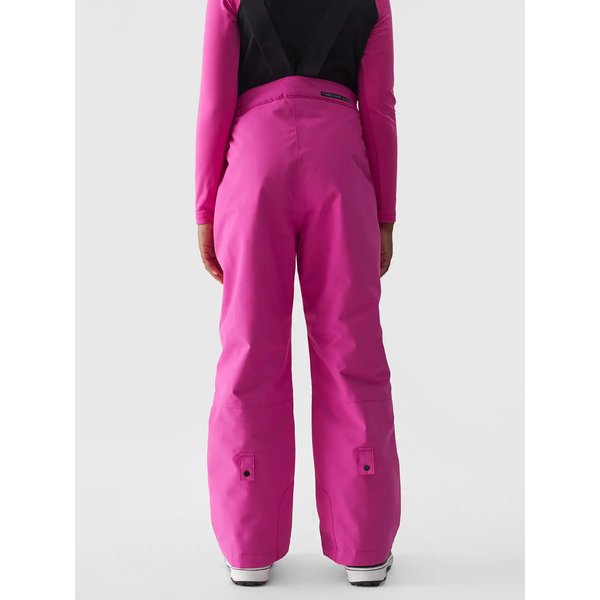 Spodnie narciarskie dziewczęce na szelkach TFTRF659 4F - różowy