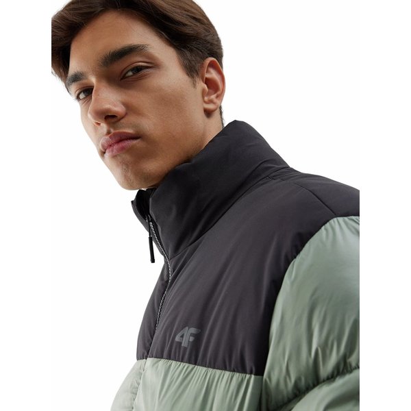 Kurtka puchowa męska 4FWAW23TDJAM348 4F - oliwkowy