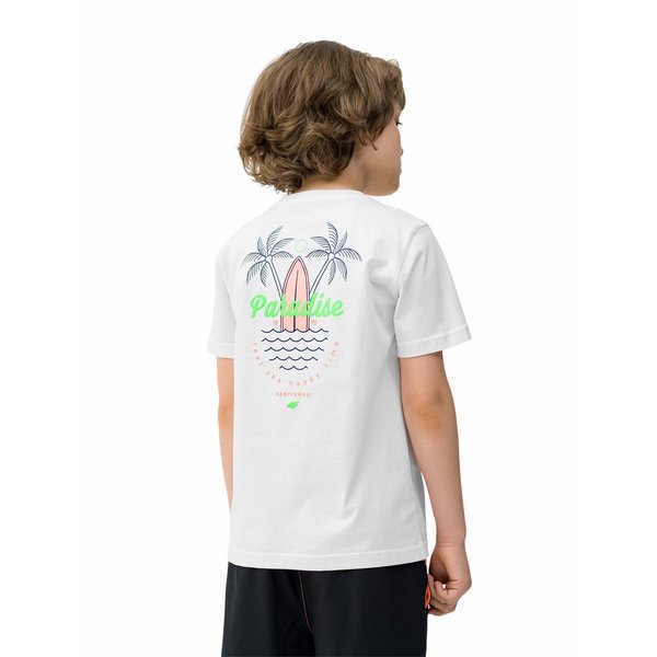 Koszulka chłopięca 4FJWSS24TTSHM1130 4F - biały