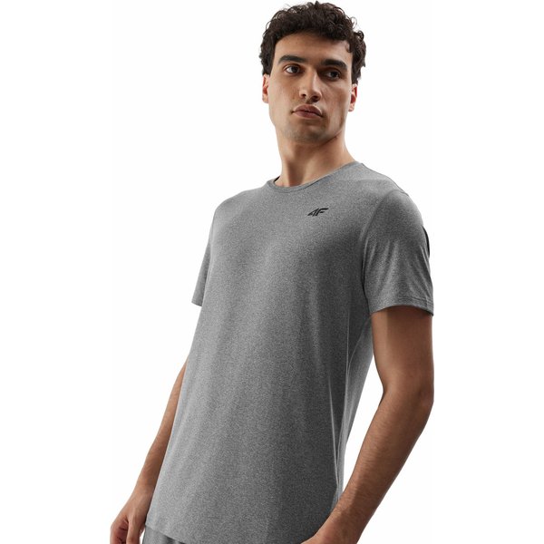 Koszulka męska 4FAW23TFTSM449 4F - chłodny jasny szary melanż