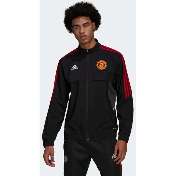 Bluza męska Manchester United Condivo 22 Presentation Jacket Adidas - czarna