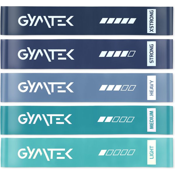 Zestaw gum oporowych do ćwiczeń 0,5-30 kg 5szt Gymtek - niebieskie