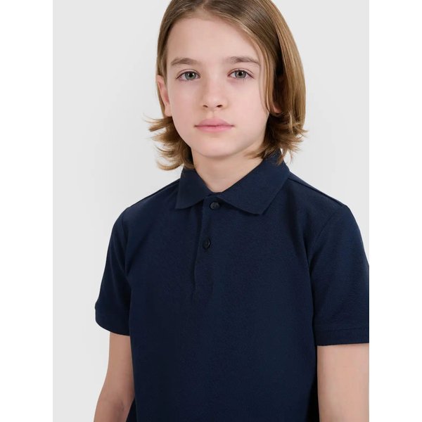 Koszulka chłopięca polo TPTSU513 4F - granat