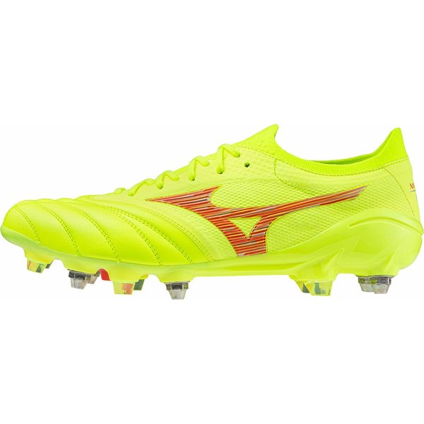Buty piłkarskie, korki Morelia Neo IV Mizuno - Safety Yellow/Fiery Coral 2