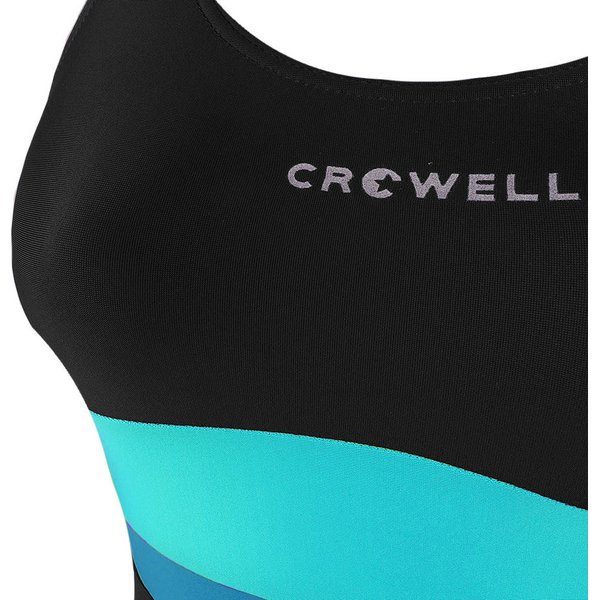 Strój kąpielowy damski Katie Crowell - czarny/niebieski