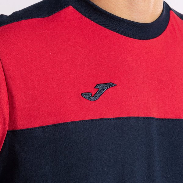 Koszulka męska Crew V Short Sleeve Joma - navy red